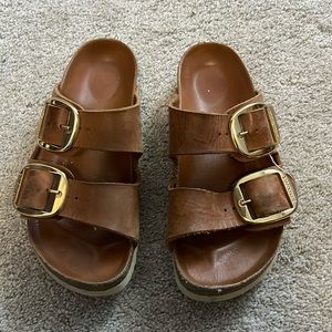 Used brown leather Birkenstocks - size 6